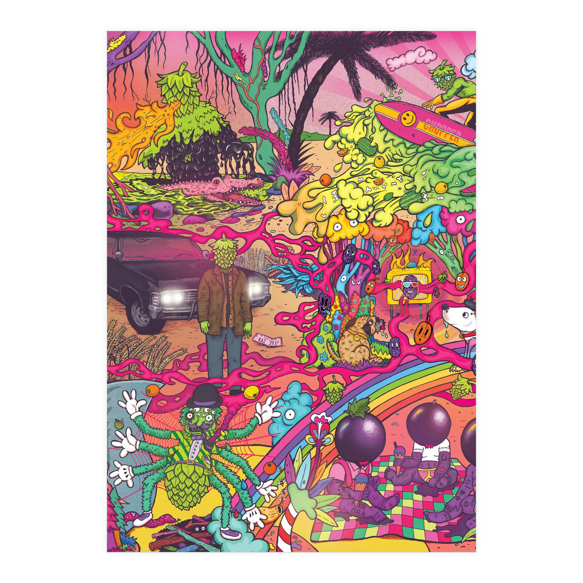 ABBEYDALE BREWERY COLLAB SERIES #2 FULL ILLUSTRATION - THORNBRIDGE, WILDE CHILD, RIDGESIDE, TORRSIDE, BOX SOCIAL, ORA BREWING (Print Only)