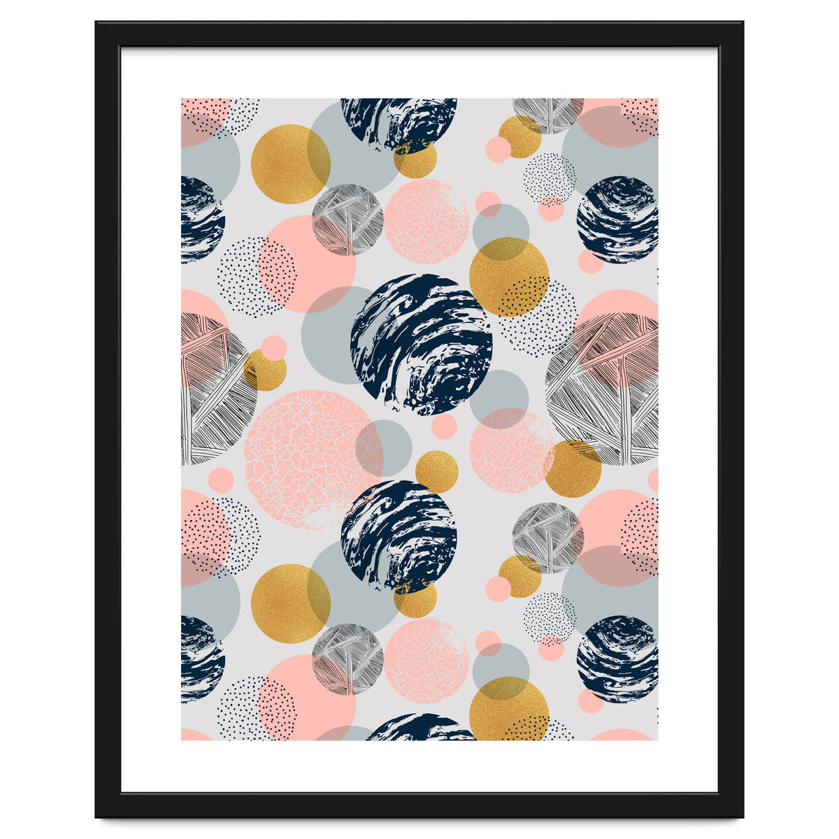 Pattern of abstract textured circles