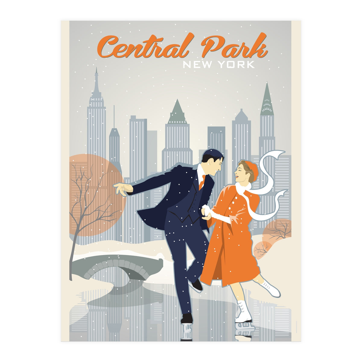 Skating in Central Park  (Print Only)
