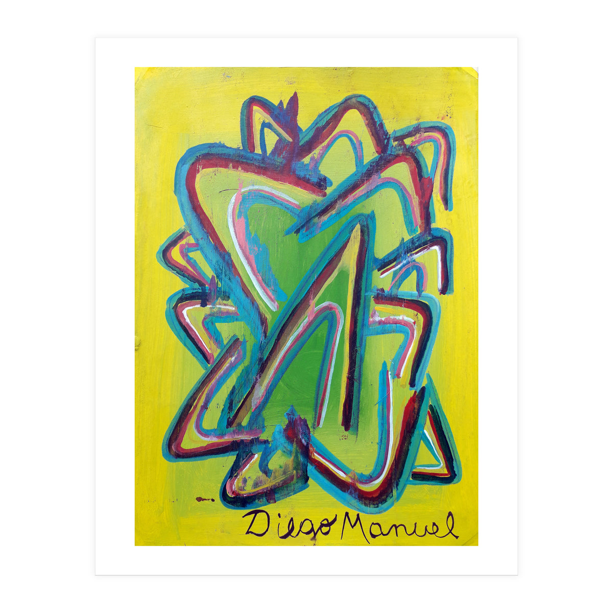 Forma Celeste Sobre Amarillo 2 (Print Only)