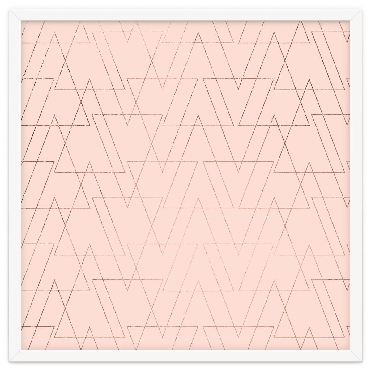 Modern Rose Gold Geometric Thin Triangles Blush Pink Abstract Pattern