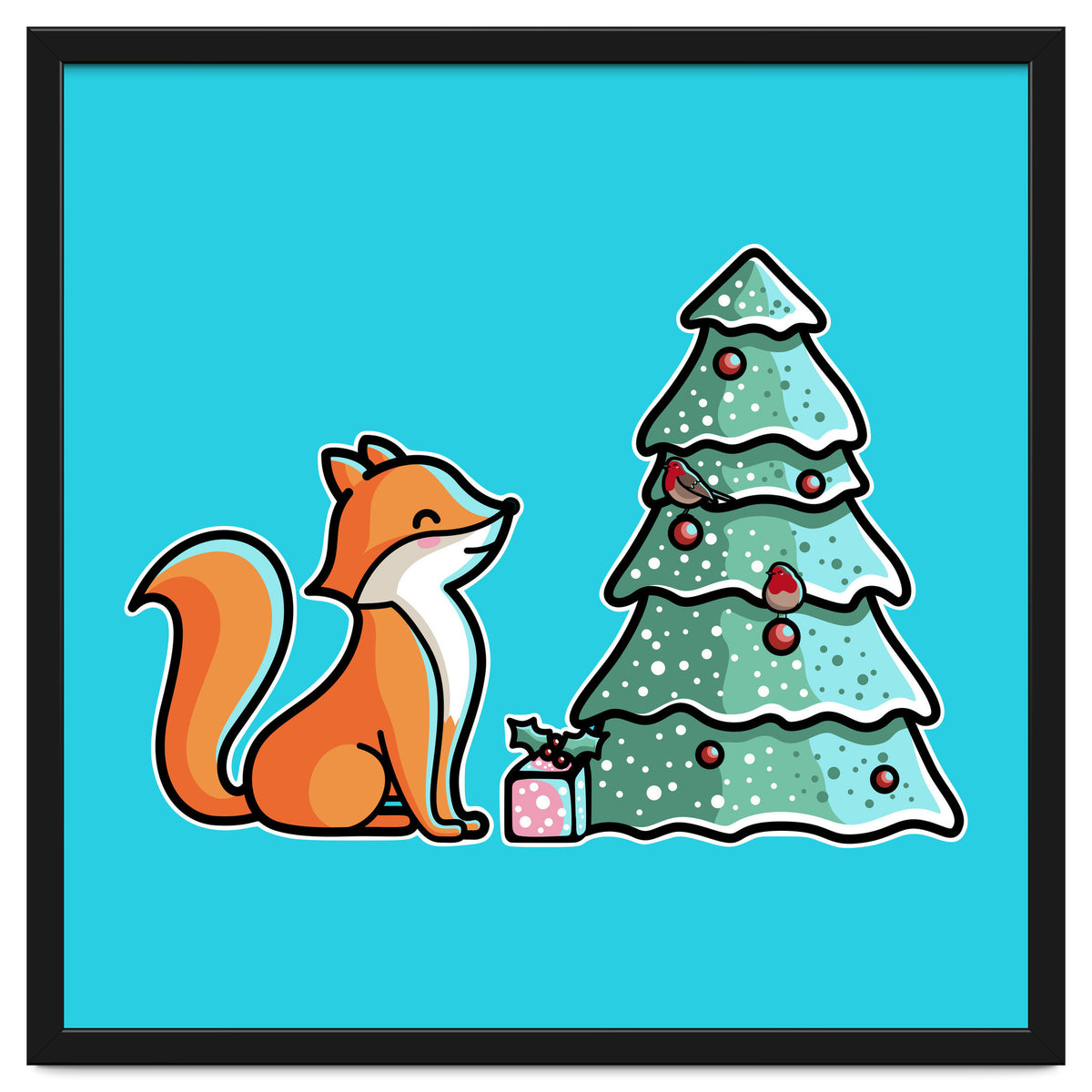 Cute Fox Christmas Tree