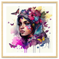 Watercolor Floral Arabian Woman #9