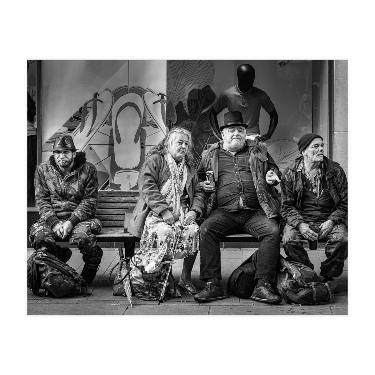 Three plus one locals at the Hat Fair (Print Only)