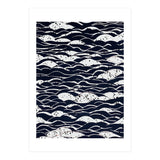 Rain, Abstract Storm Black & White, Monochromatic Line Art Sketch, Simple Eclectic Painting (Print Only) thumbnail