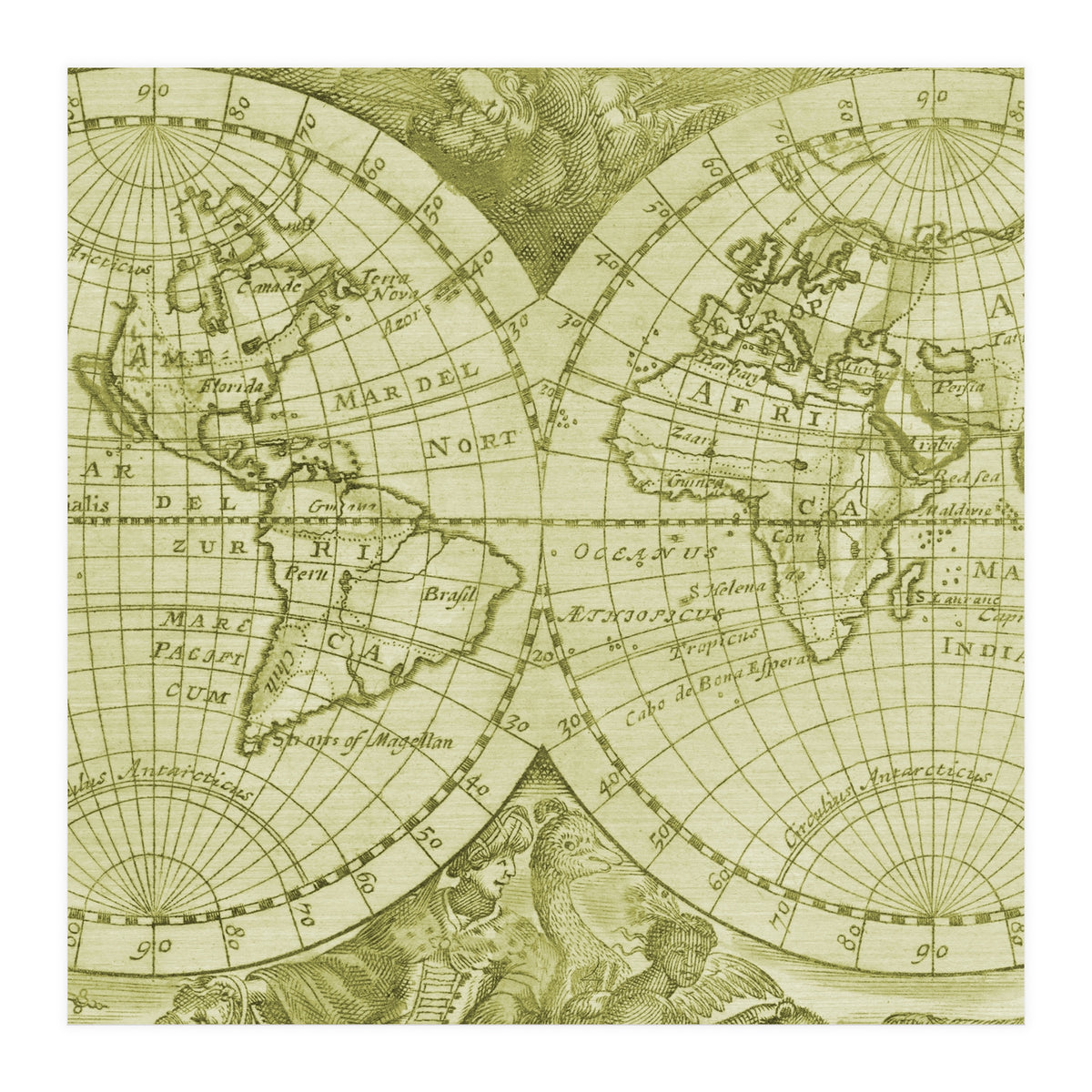 Vintage Mapa Mundi (Print Only)
