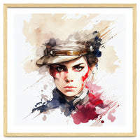 Watercolor Napoleonic Soldier Woman #2