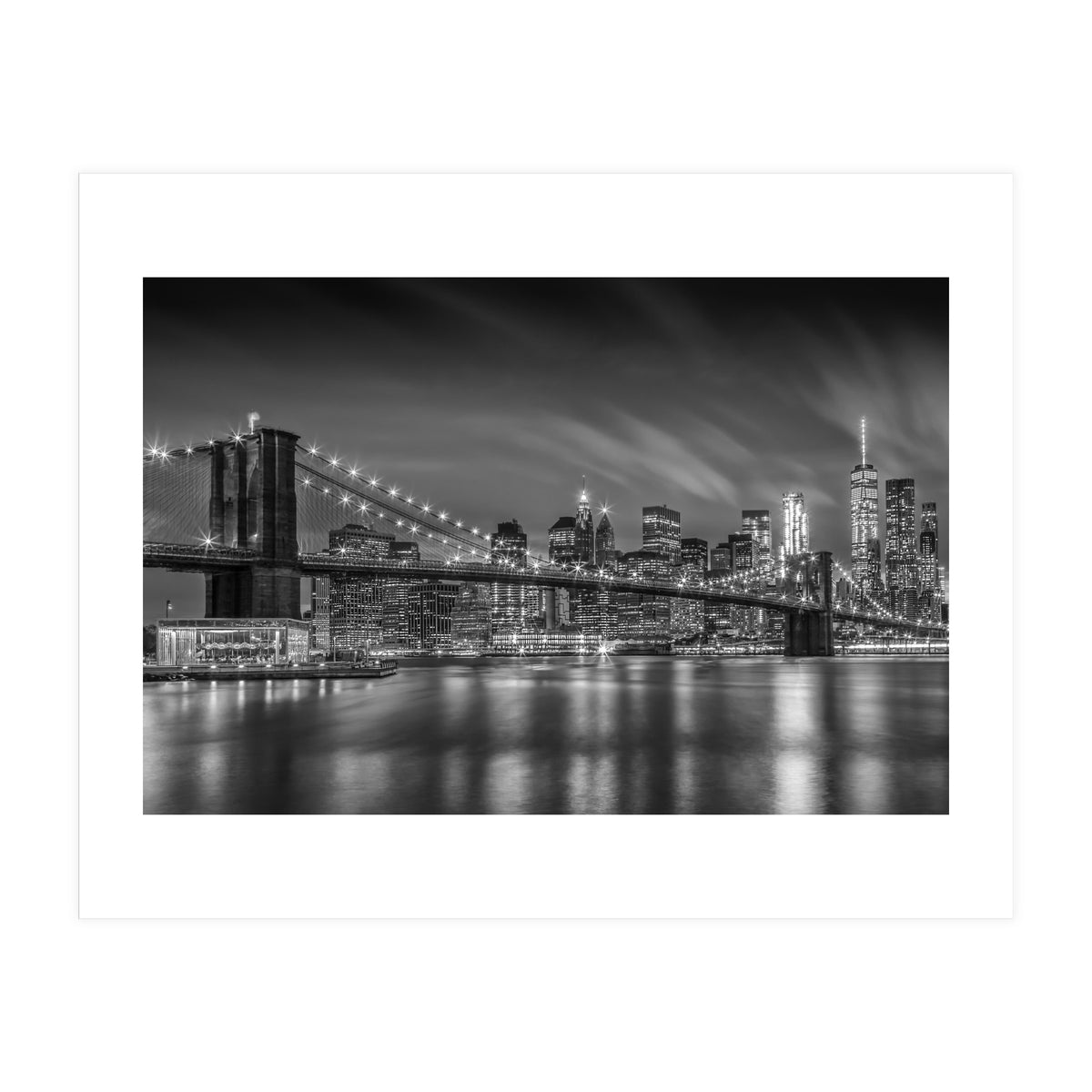 BROOKLYN BRIDGE Nightly Impressions | Monochrome (Print Only)