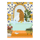 Cheetah Bathing in Moroccan Style Bathroom (Print Only) thumbnail