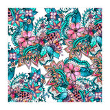 Boho turquoise pink floral watercolor illustration (Print Only) thumbnail