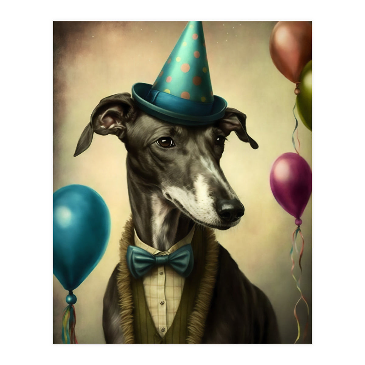 Greyhound At A Party (Print Only)