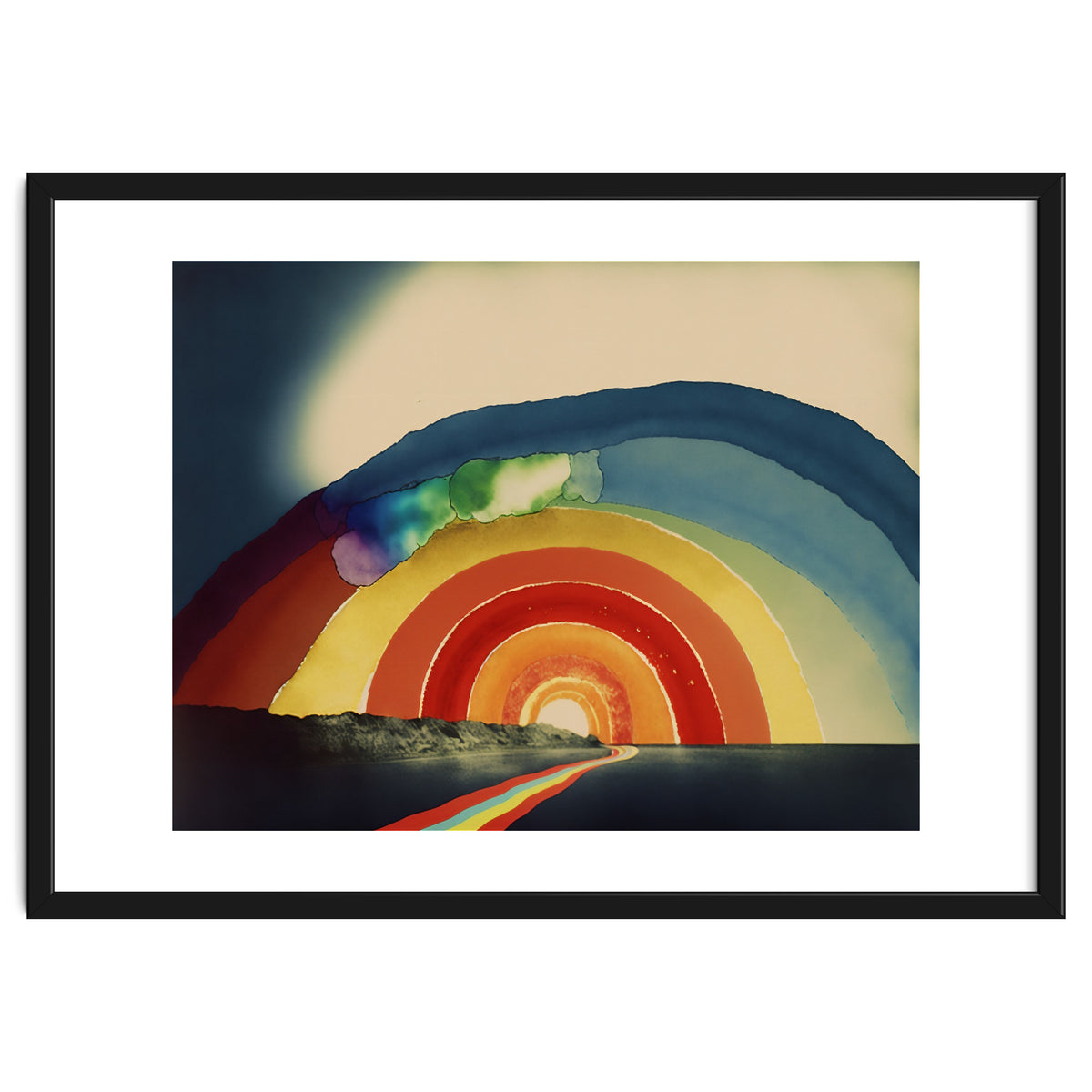 Rainbow Over the Coastline Abstract Painting
