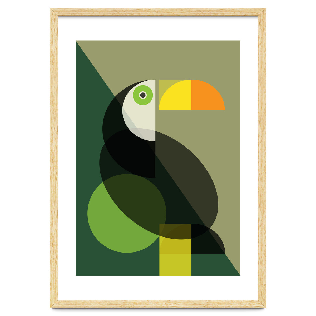 Mid Century Geometric Toucan