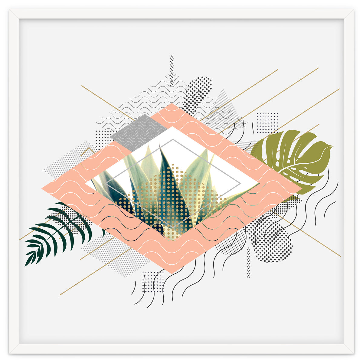 Abstract geometrical and botanical shapes I