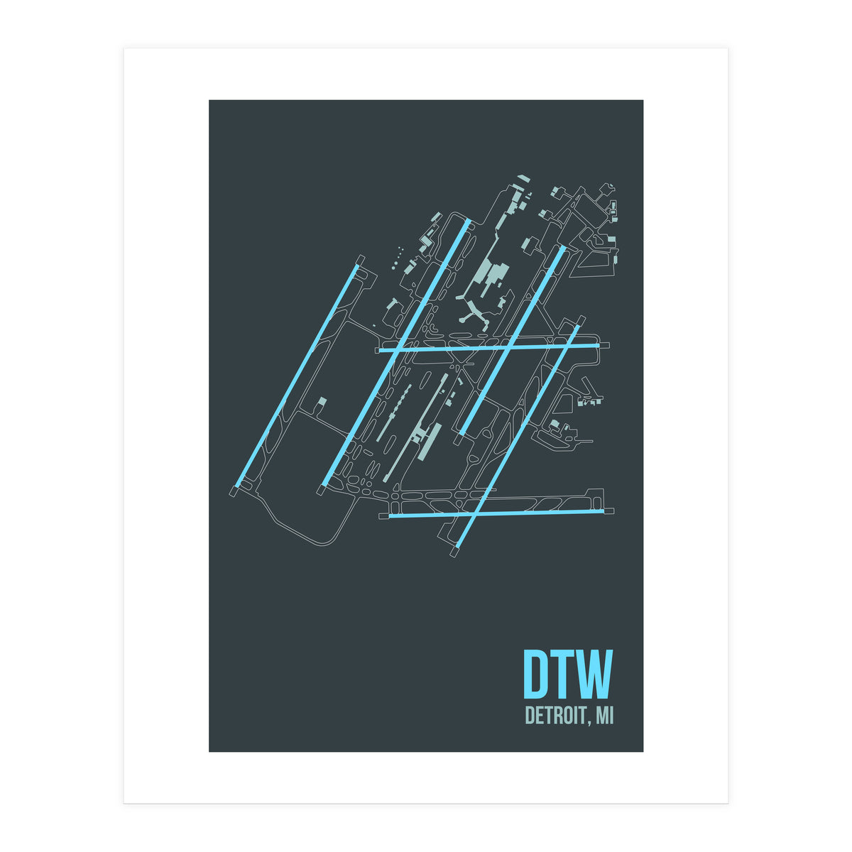Detroit Airport Layout (Print Only)