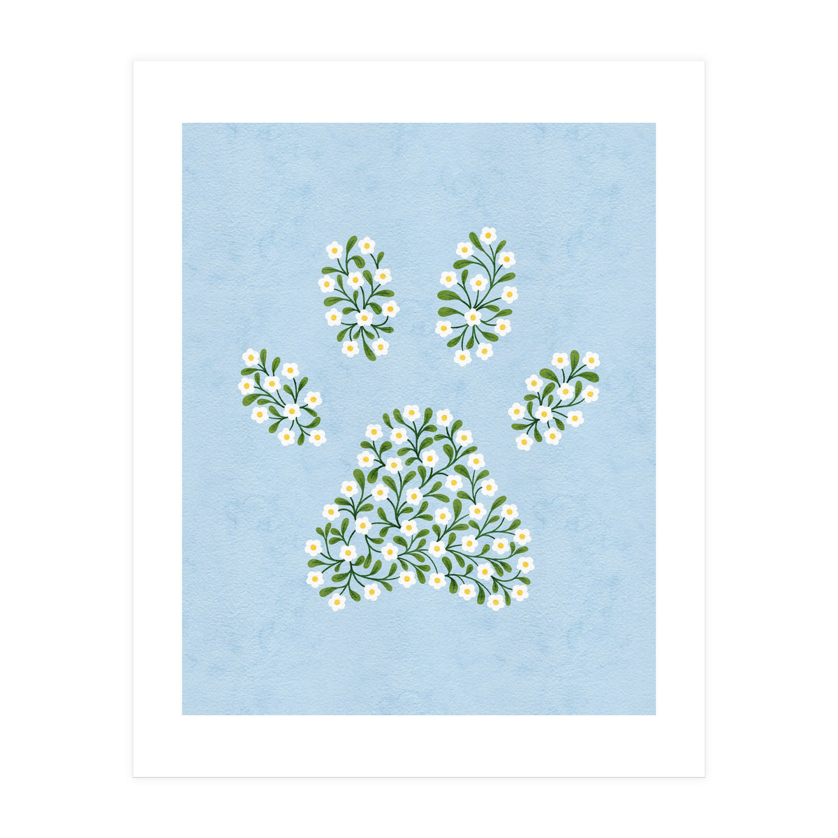 Floral Paw Print (Print Only)