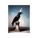 Crow In A Party Hat Gothic Painting (Print Only) thumbnail