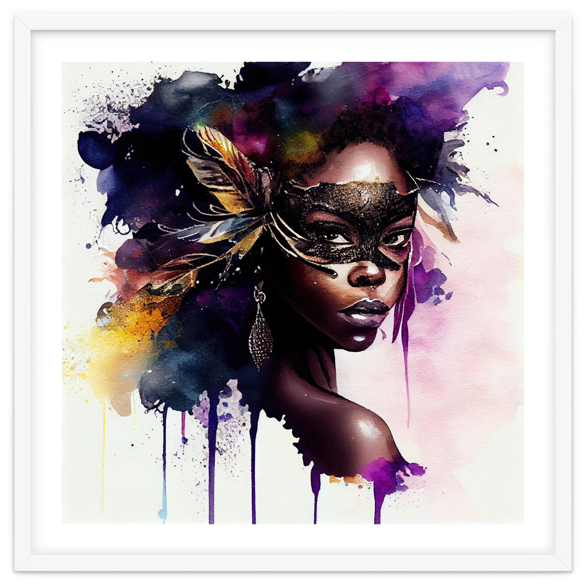 Watercolor Carnival Woman #4