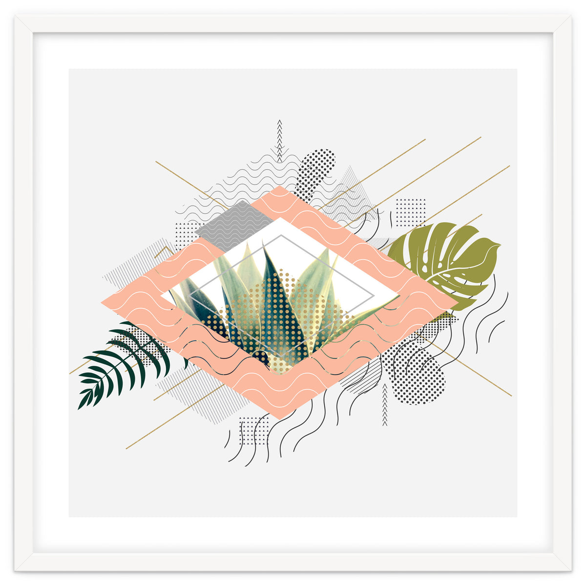 Abstract geometrical and botanical shapes I