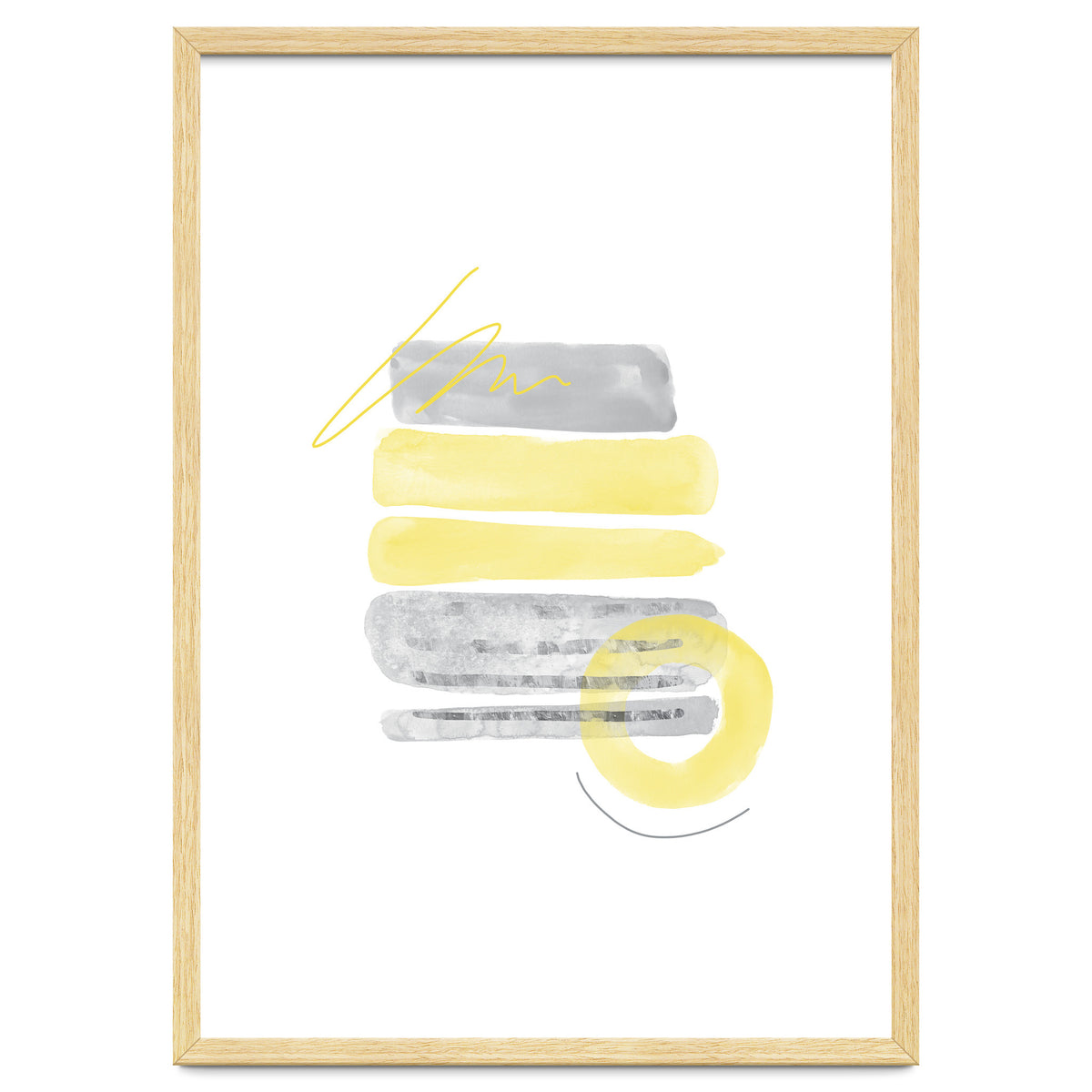 Watercolor Shapes No. 1 | Illuminating Yellow & Ultimate Grey