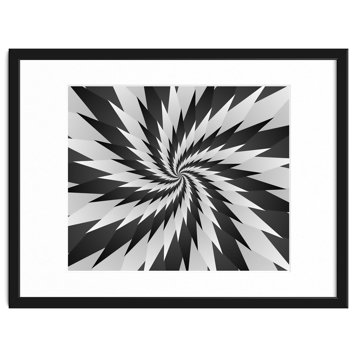 3D Abstract Swirl Monochrome Art