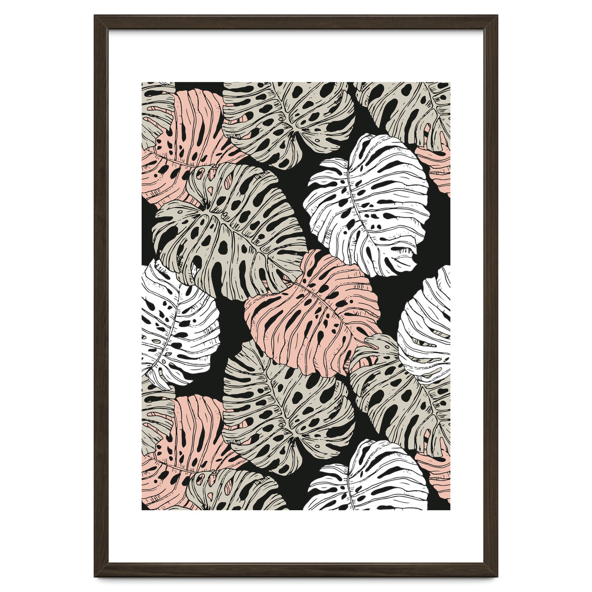 Monstera in the darkness of the jungle