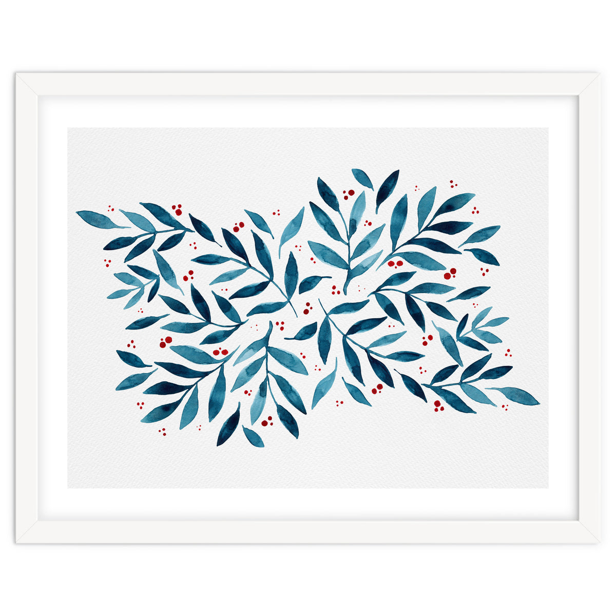 Teal Branches And Dots