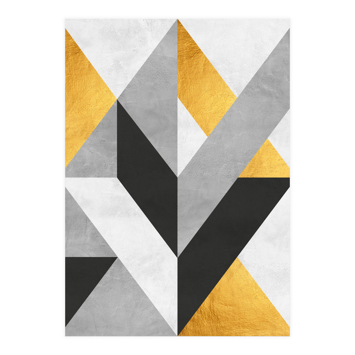 Gray and Gold Composition III (Print Only)