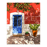 Intentful Living | Summer Architecture Travel Positivity | Optimism Good Vibes Bohemian House Door (Print Only) thumbnail