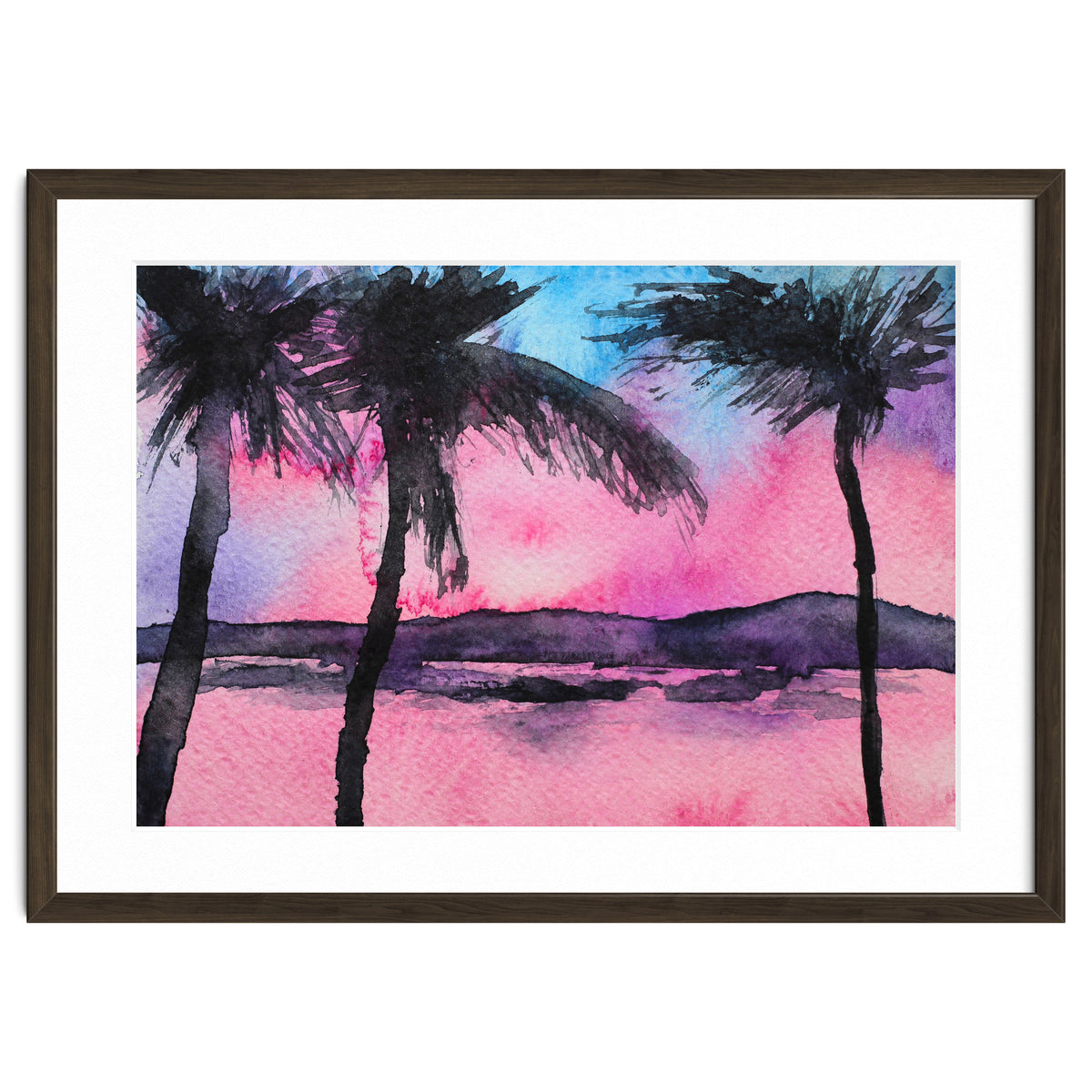 Tropical sunset || watercolor