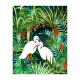 To Me, You're The Perfect Heron, Tropical Jungle Wildlife Animals Birds, Botanical Stork Painting (Print Only) thumbnail