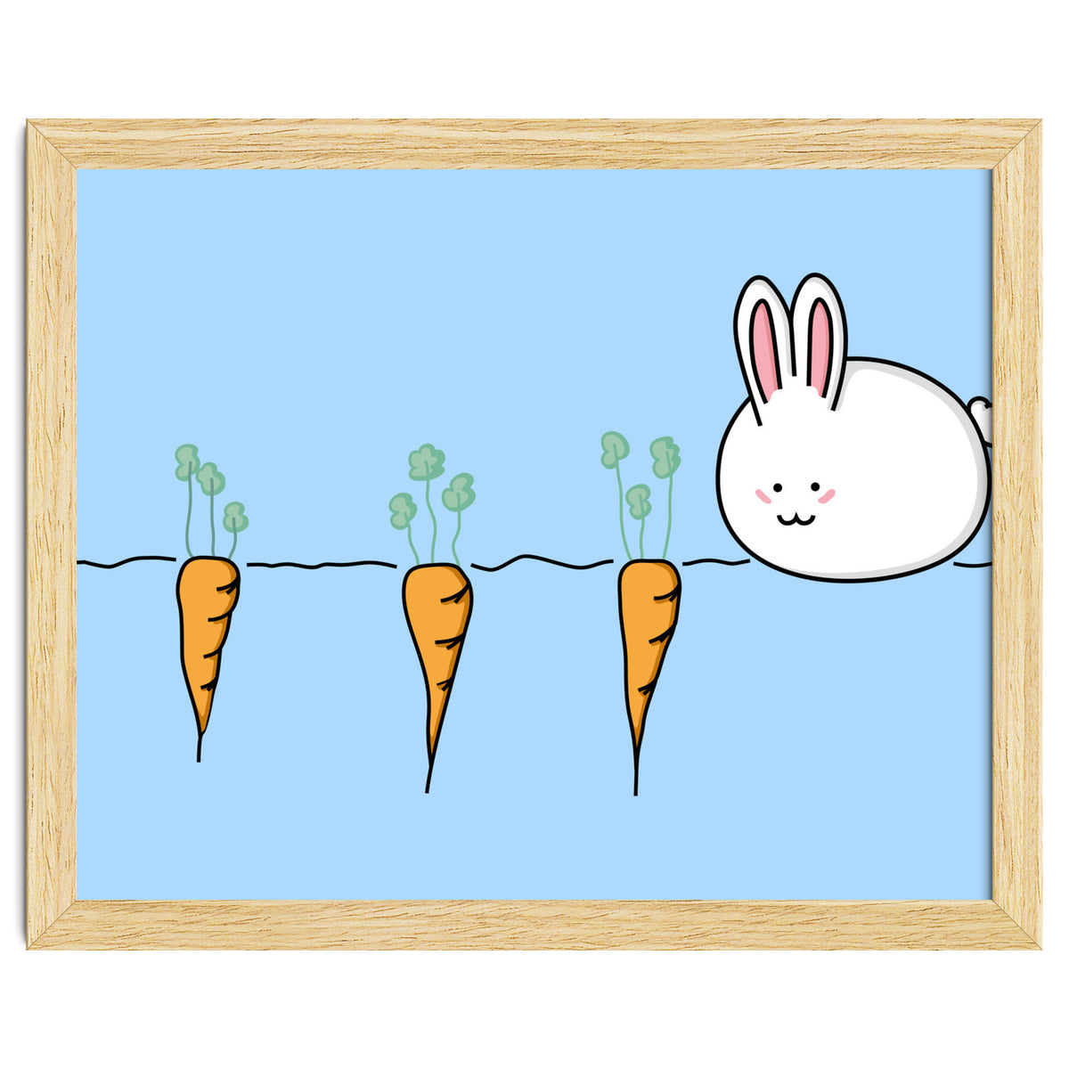 Kawaii Cute Rabbit With Carrots