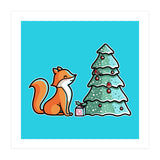 Cute Fox Christmas Tree (Print Only) thumbnail