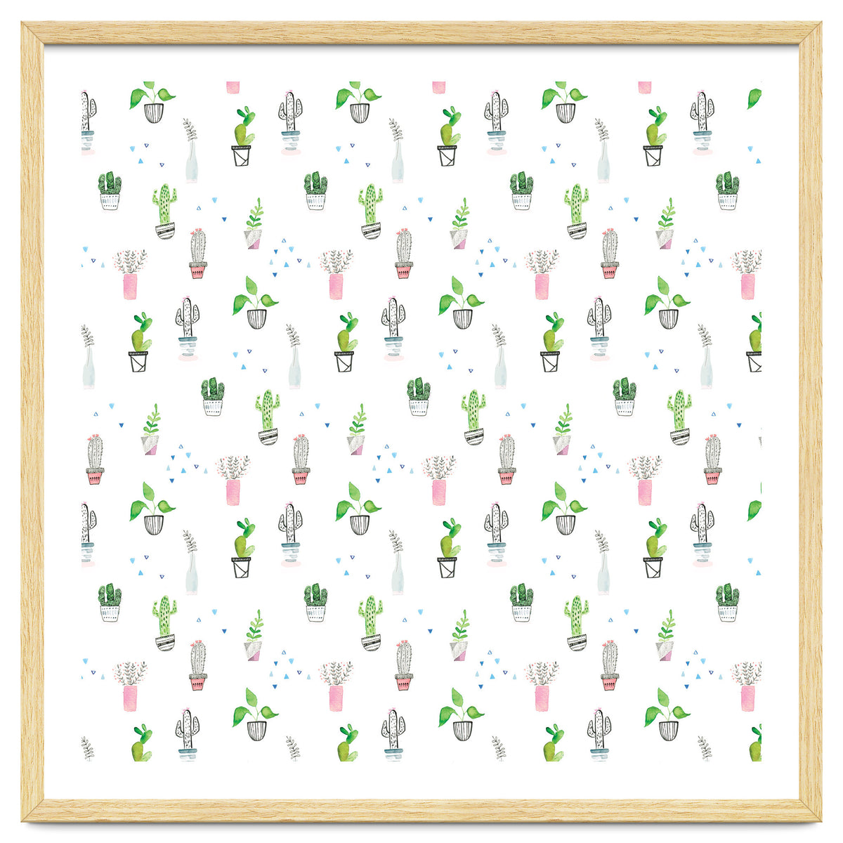 Cacti and plants pattern