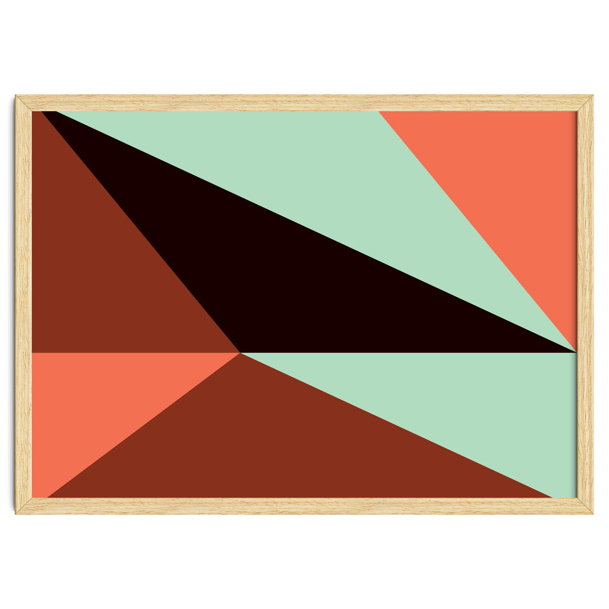 Geometric Shapes No. 17 - pink, brown, mint green & black