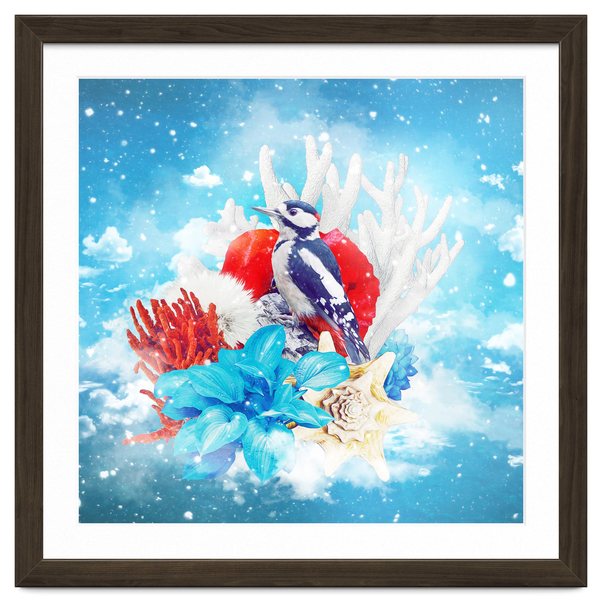 Floral Woodpecker In Winter