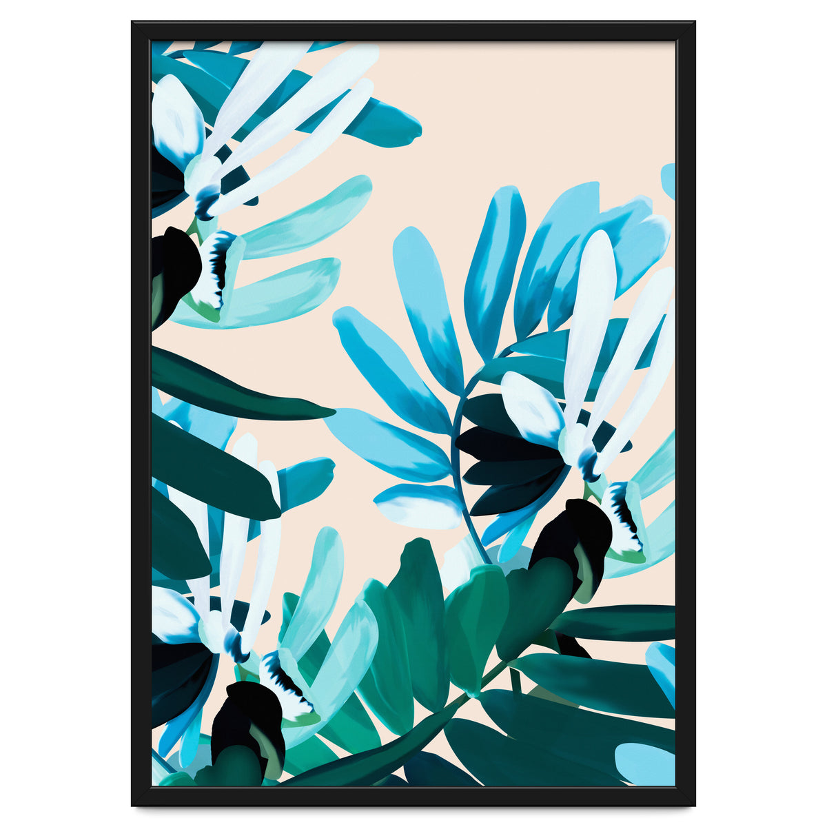 Large bluish botanical leaves