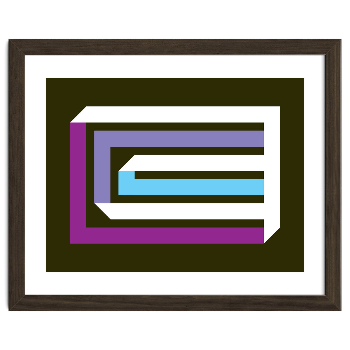 Geometric Shapes No. 35 -  brown, blue & lilac