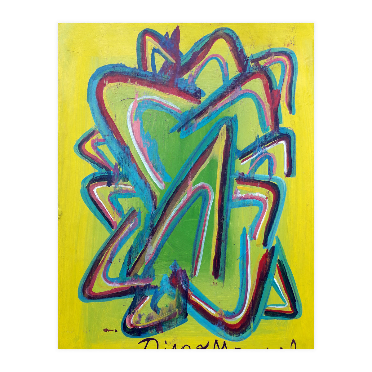 Forma Celeste Sobre Amarillo 2 (Print Only)