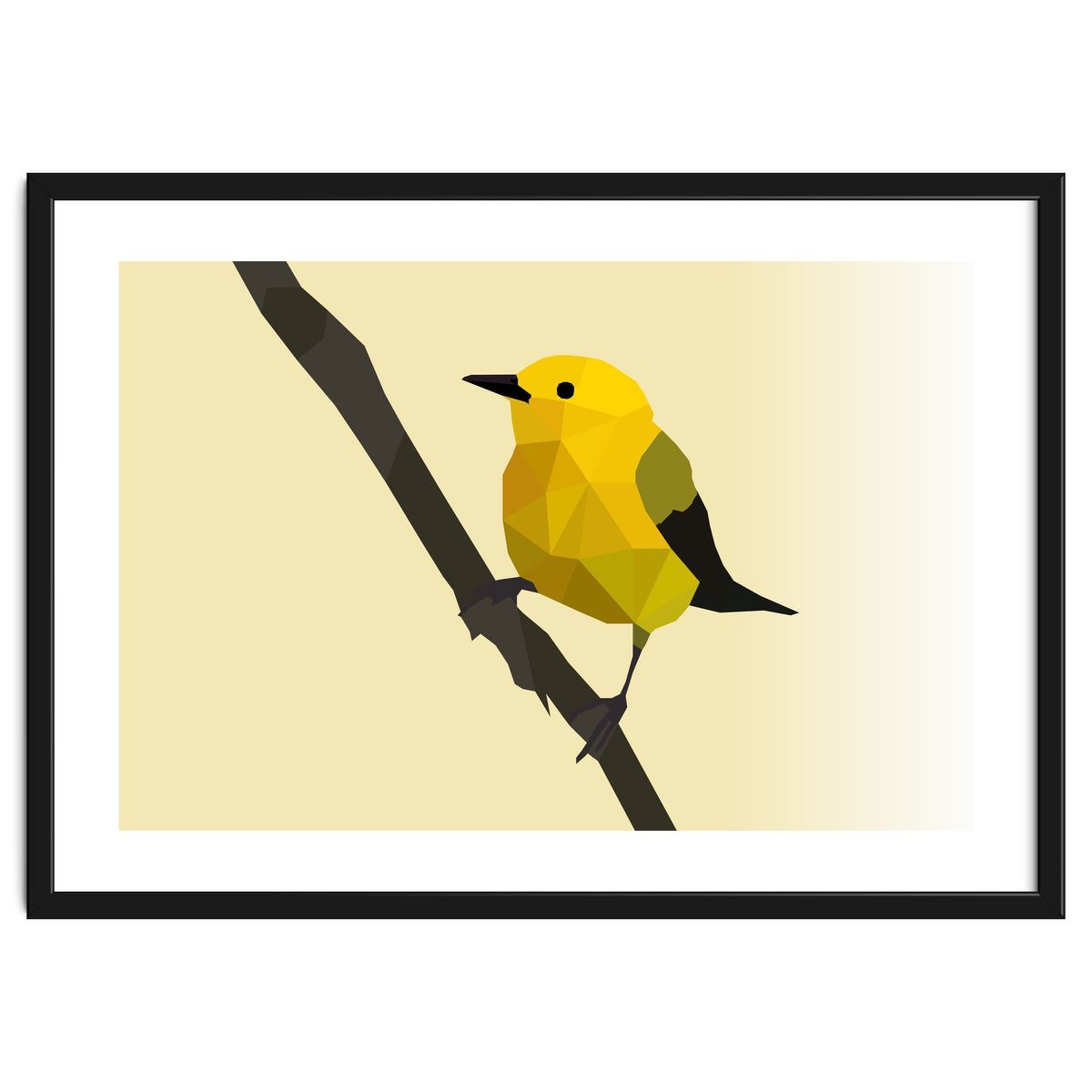 Prothonotary Warbler Low Poly Art