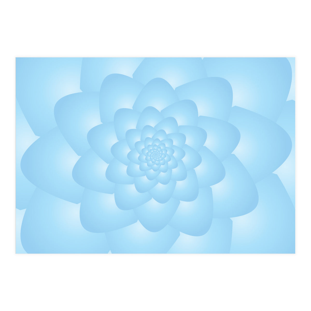 Pastel Colors Flower Pattern Set Blue (Print Only)