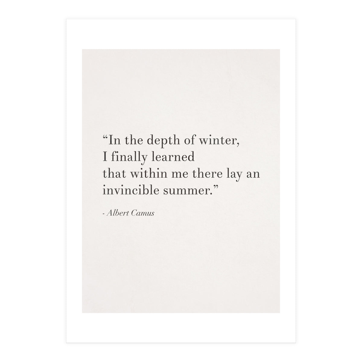 An Invincible Summer By Camus, White (Print Only)