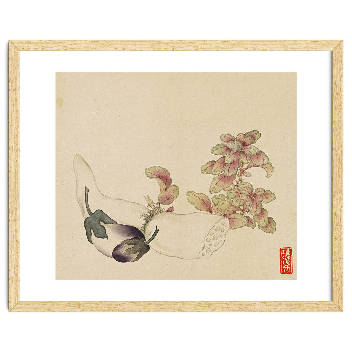 Wang Chengyu ~flowers, Vegetables, Fruits, Eggplant, Lotus Root
