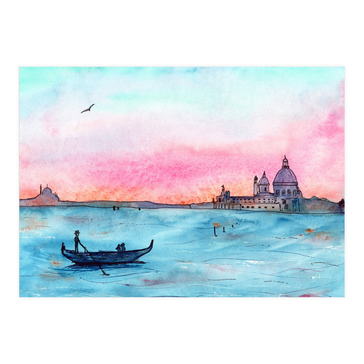 Sunset in Venice || watercolor (Print Only)