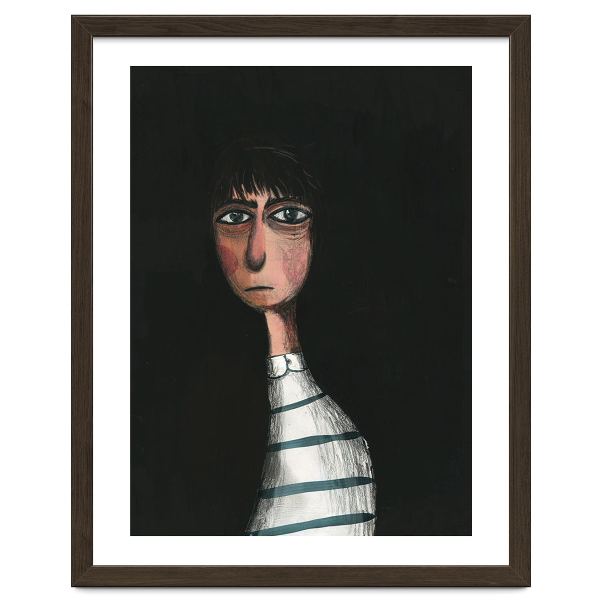 Seated Woman In Stripes