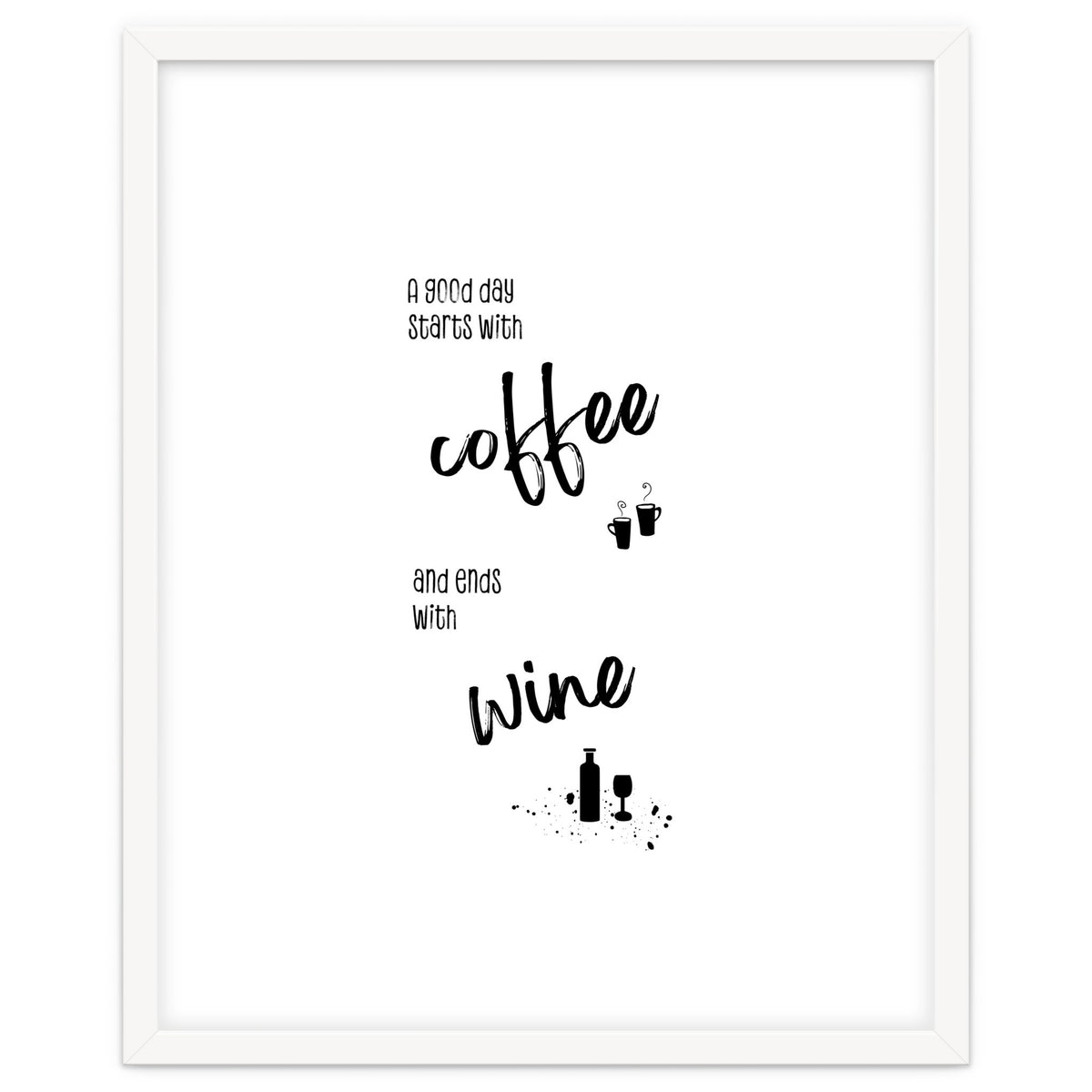 A good day starts with coffee and ends with wine