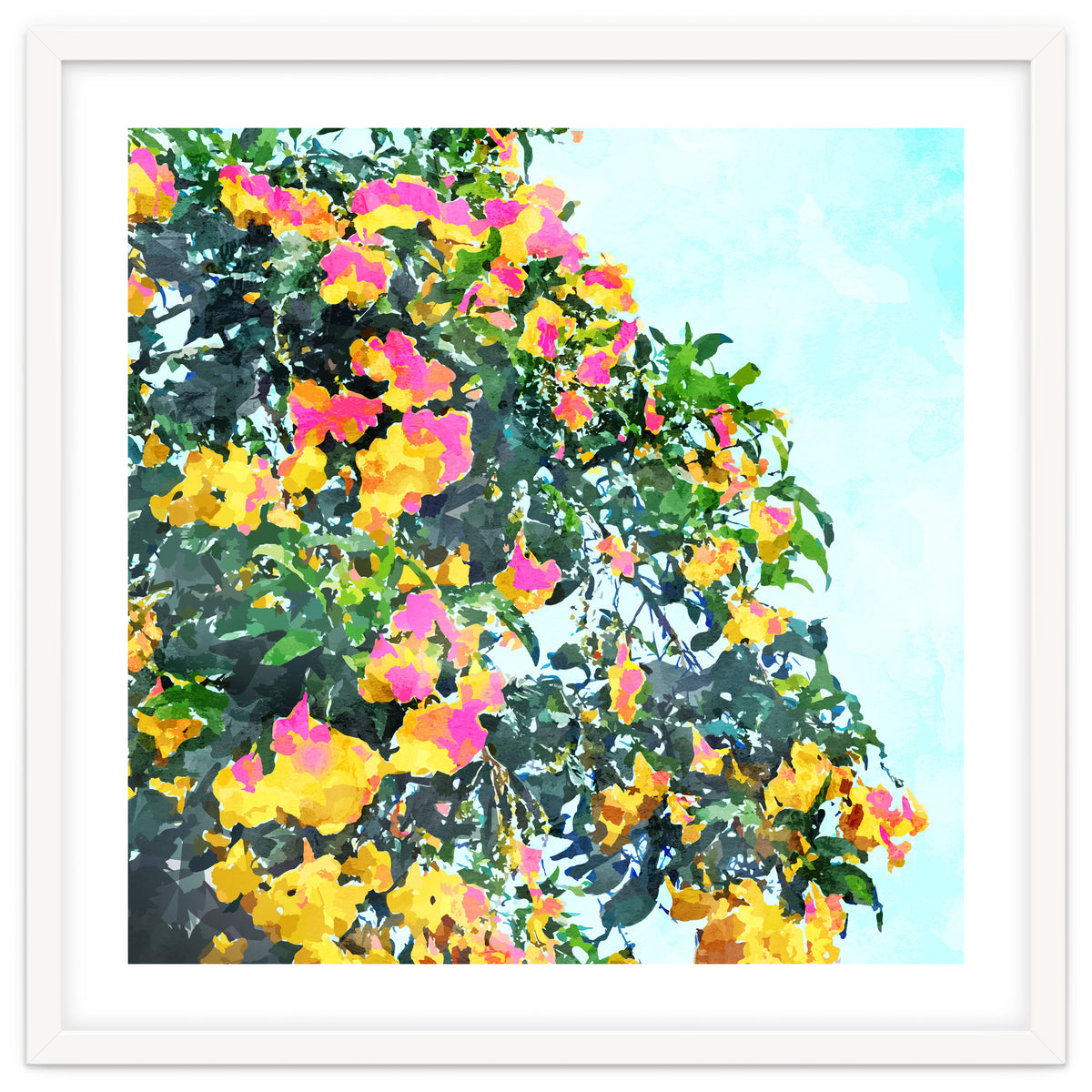 Summer Bougainvillea Watercolor Painting