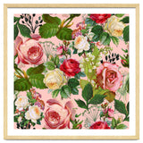 Vintage Botanical, Blush Floral Rose Illustration, Nature Plants Bohemian Painting, Royal Garden thumbnail