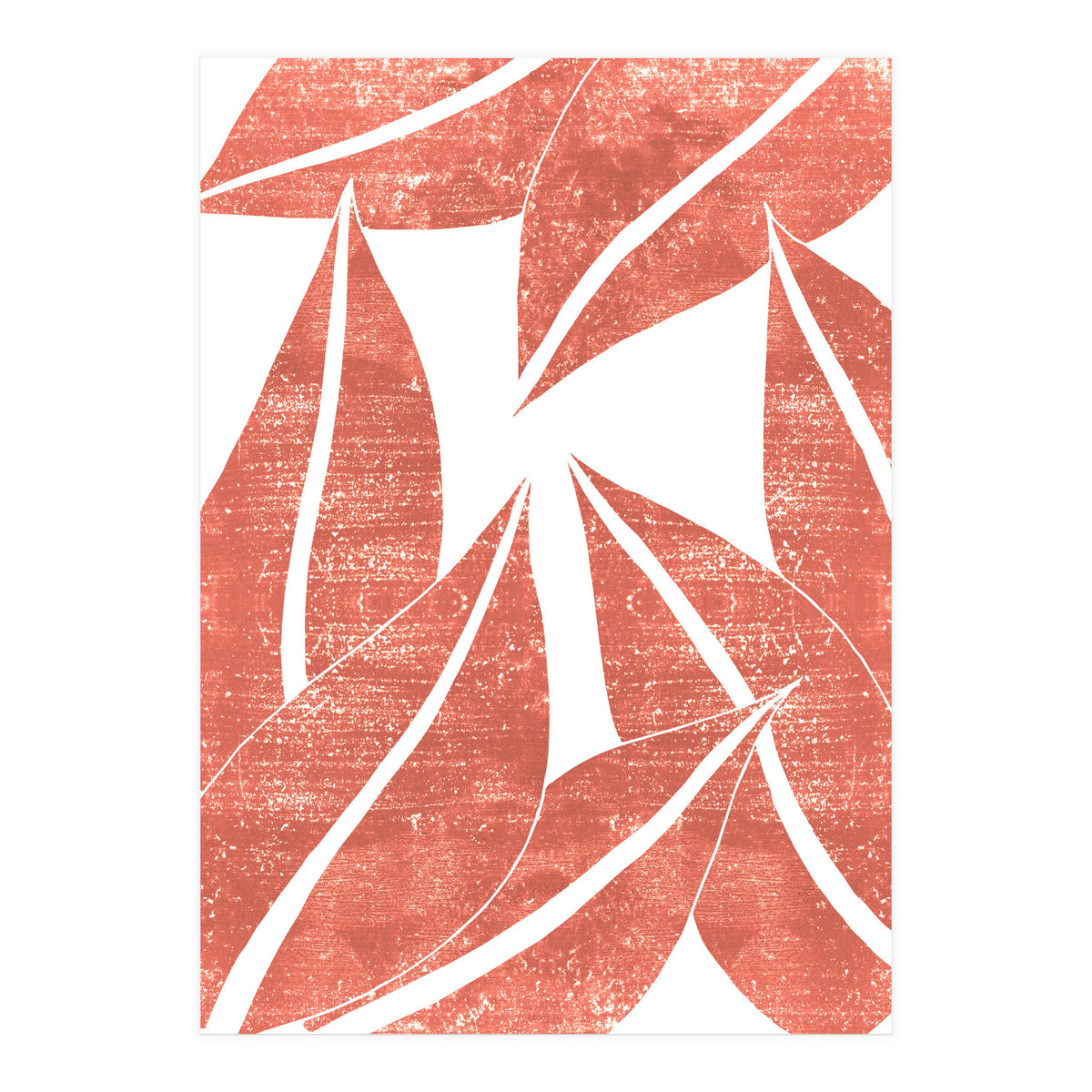 Abstract Terracotta Leaves 1 - Burnt Orange (Print Only)