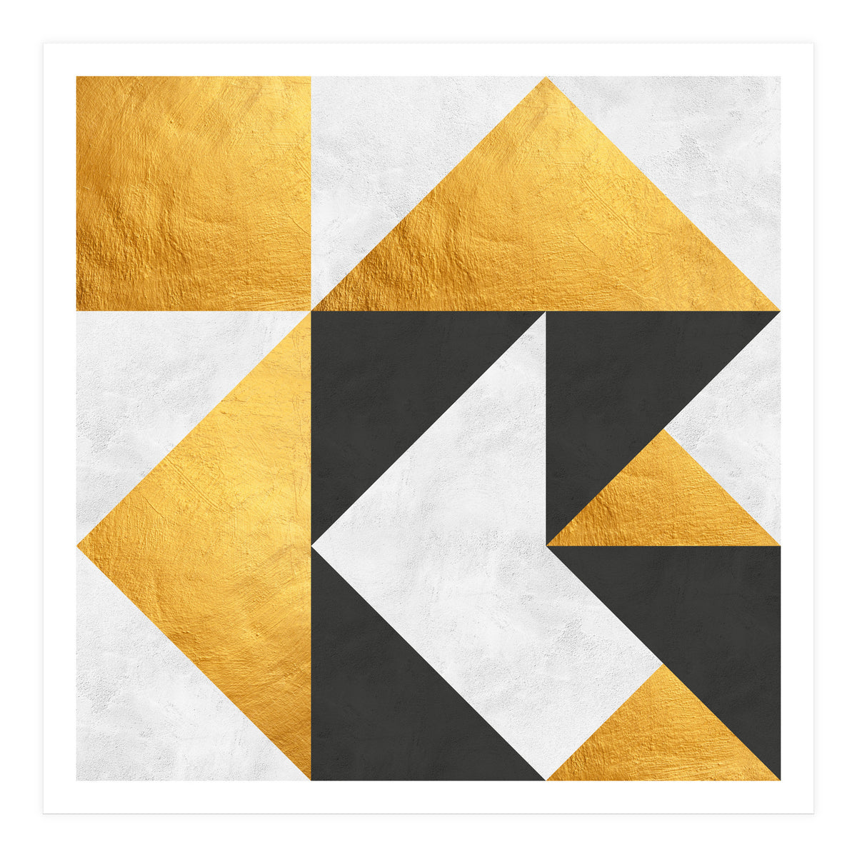 Gray and Gold Composition II (Print Only)